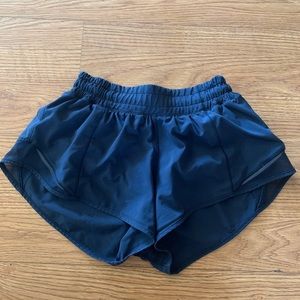 Navy blue lululemon hotty hot shorts